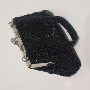 Vintage La Regale Black Beaded Mini Purse